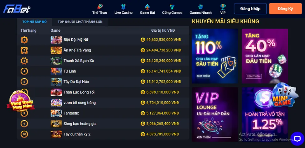 Các trò chơi đa dạng tại 01win55 casino